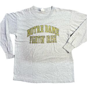 Vintage Notre Dame Shirt Men’s Large Grey Lee Sport NCAA Football 90's College